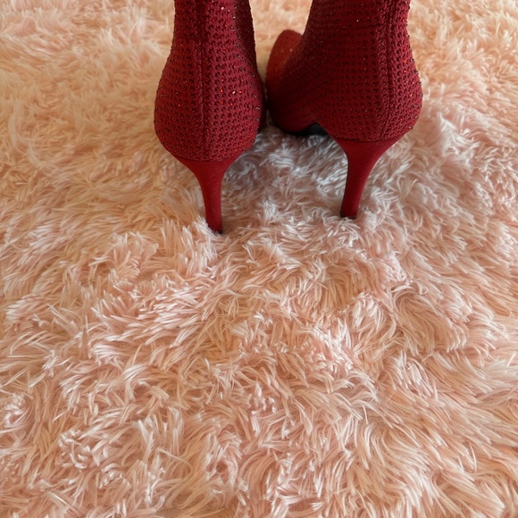 Women’s Red Glitter/Sparkle Booties - Picture 3 of 4